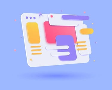 a flat - layd icon with a colorful abstract design
