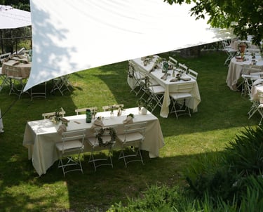 Décoration des tables d'un mariage en Provence