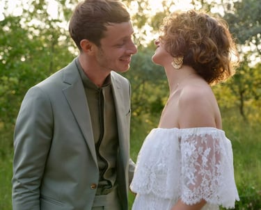 Séance romantique de mariés dans le Vaucluse