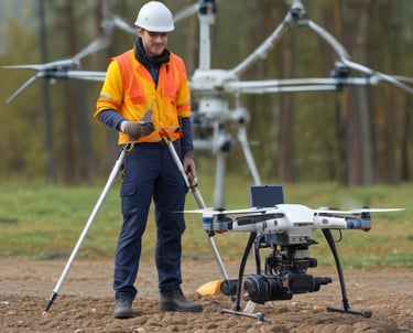 A construction site featuring a large red crane lifting a concrete section with a massive hole, positioned above a series of similar concrete sections placed in a trench. Workers wearing helmets and high-visibility vests are visible among the structures. In the background, there is a red and brown building and a clear blue sky with some clouds.