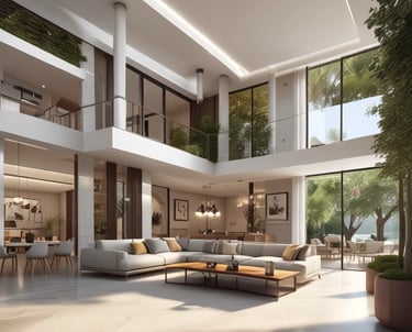 A construction site featuring a large red crane lifting a concrete section with a massive hole, positioned above a series of similar concrete sections placed in a trench. Workers wearing helmets and high-visibility vests are visible among the structures. In the background, there is a red and brown building and a clear blue sky with some clouds.