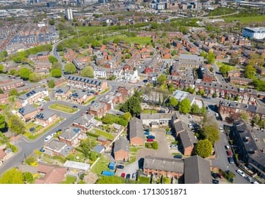 Ariel shot of a town