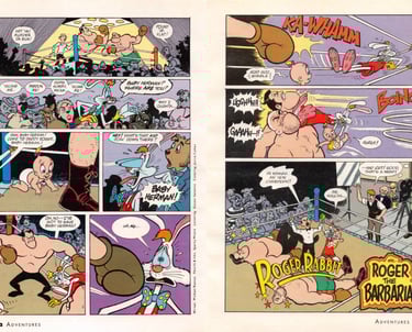 Disney Adventures Featured Comics of Roger and a Variety of Other Characters