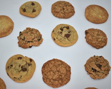 Faith Baked cookies on white background