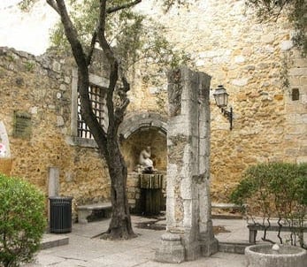 Lisbon - An interior courtyard on the 3rd level of Saint George Castle