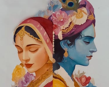 radha krishna canvas painting