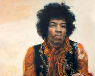 Jimi Hendrix óleo sobre lienzo