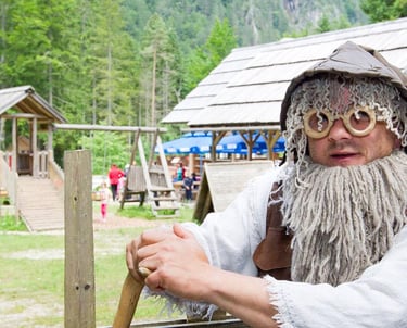 a man in a costume with a beard and a beard