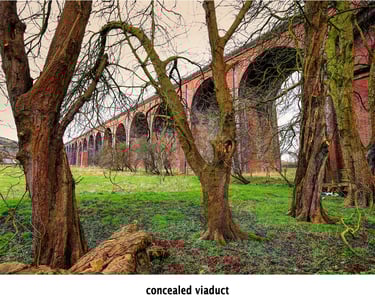 viaduct at whalley lancashire concealed by trees