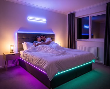 QUARTO DE CASAL COM LEDS
