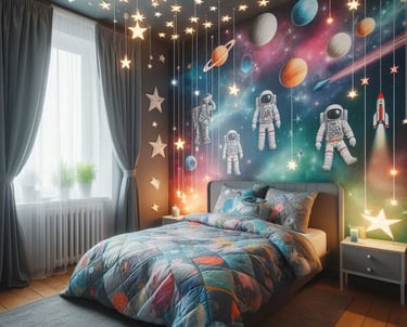 QUARTO DE MENINA TEMA  ESPAÇO SIDERAL UNIVERSO ESTRELAS