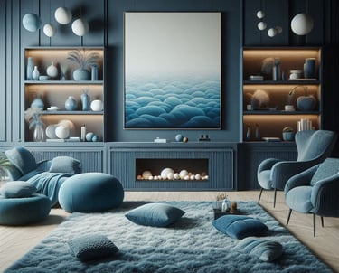 TAPETE PARA SALA AZUL FELPUDO