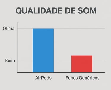 Um gráfico de barras mostrando a porcentagem do número de AirPods.