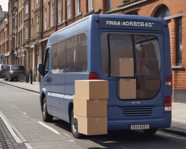 A bustling indoor market scene with many people engaged in buying and selling activities. There are stacks of packaged goods and containers around, and vendors are interacting with customers. The structure suggests a large warehouse with numbered sections on the pillars.