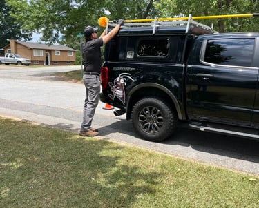Tlc Upstate Lawn and Pest Control Truck With Service Professional 