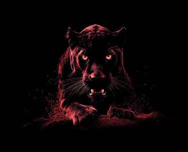 A sleek black jaguar emerging from absolute darkness, its features subtly defined by moody, dramatic lighting.
