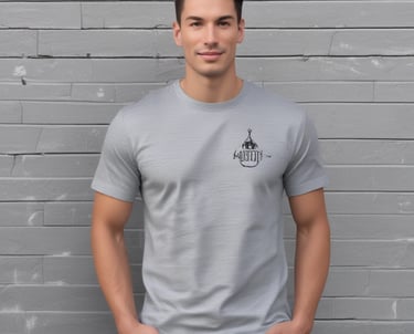 a man riding a skateboard down a street next to tall buildings