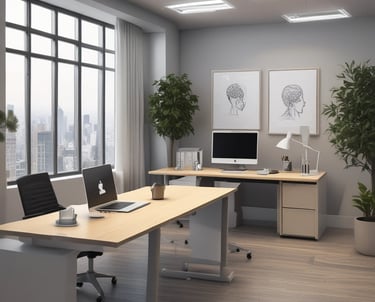 An IoT-enabled meeting room with advanced technology.