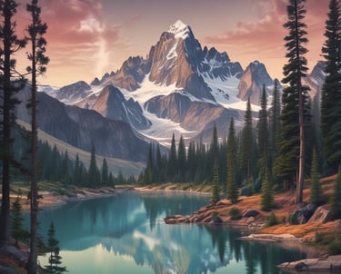 A tranquil seascape painting with soft waves and pastel skies.