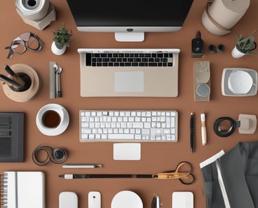 A team collaborating on a digital project with notes and laptops.