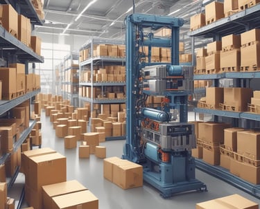 Automated pick and place robot sorting components on a conveyor belt.