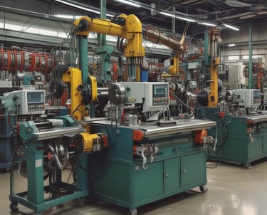 Automated pick and place robot sorting components on a conveyor belt.