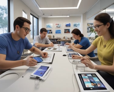 A modern healthcare facility with advanced technology and serene environment.