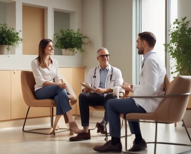 A modern healthcare facility with advanced technology and serene environment.