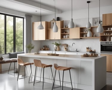 Modern kitchen design with elegant cabinetry and appliances.