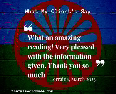 review of that wise old dude palm and tarot reading in Northwich, cheshire