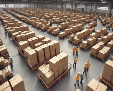 A diverse group of workers engaged in general labour tasks.