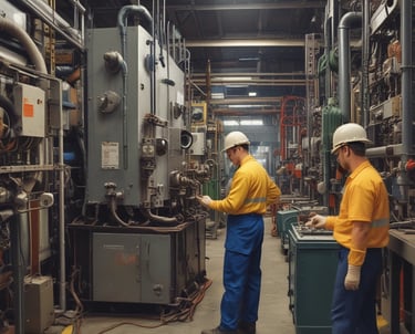 A machine operator skillfully handling equipment.