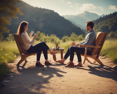 A classroom filled with students sitting at desks, with a teacher standing near a chalkboard. The chalkboard contains various written topics such as definition, feelings, and treatment. A student in the foreground raises their hand, suggesting active participation. The walls are adorned with colorful artwork and educational posters. A map of Europe is displayed prominently.
