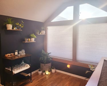 Calm and welcoming massage treatment space