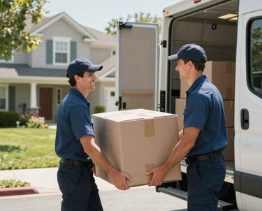 Swiftmoov professional movers loading boxes for seamless relocation in UK