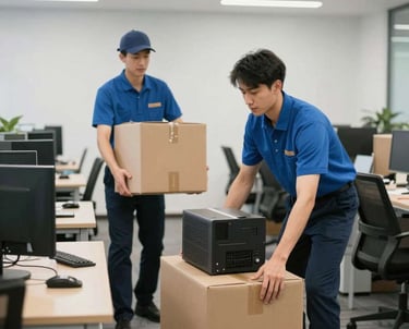 wiftmoov professional movers loading boxes for seamless relocation in UK