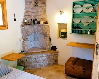 Open haard vakantiehuisje
