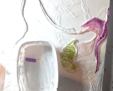 Experimenting with pastel chalk pigment mixed with Easy Sand 90 Joint compound to paint fresco or apply colored mural.