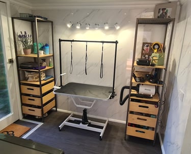 Dog grooming salon.