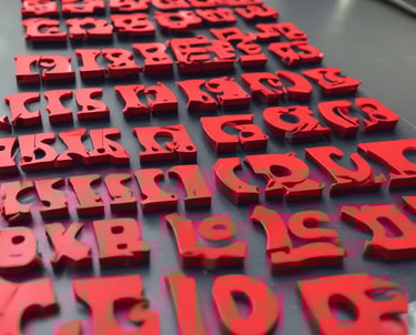 WIKXY Brightly coloured, taylormade 3D printed gears on the table. Available at WIKXY 3D Printing in Stoke-on-Trent.