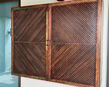 Custom made wooden TV cover for outdoor area- Britto's Home Improvement
