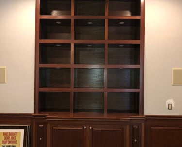 custom built-in shelving unit - Britto's Home Improvement