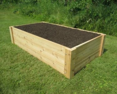 a raised garden bed with a raised garden bed