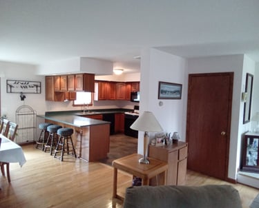open floor plan kitchen and dining area