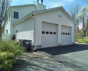 large two car garage with oversized garage doors
