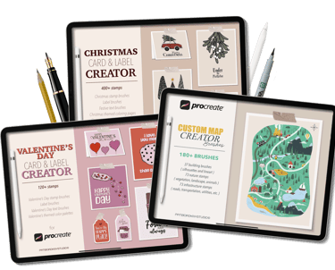 Stamp brushes, textures and color palettes for Procreate – PDKNY Studio