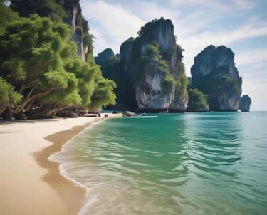 Explore the beautiful beaches of Thailand. This beach is in Krabi Thailand