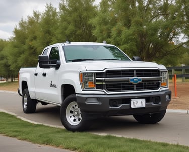 A suburban street with a sidewalk lined with tall green shrubs on the left. Several waste bins are arranged along the sidewalk. Cars are parked on the street and are driving down the road. Residential buildings with red brick facades are visible in the background. A large utility pole stands prominently along the sidewalk.