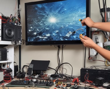 black blue and yellow textile