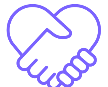 a handshake with a heart shaped handshakt